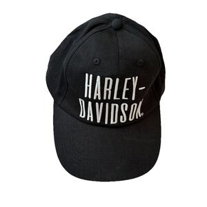 Harley-Davidson Men's‎ Flat Brim Hat Cap Embroidery Black Basic Snapback Adult